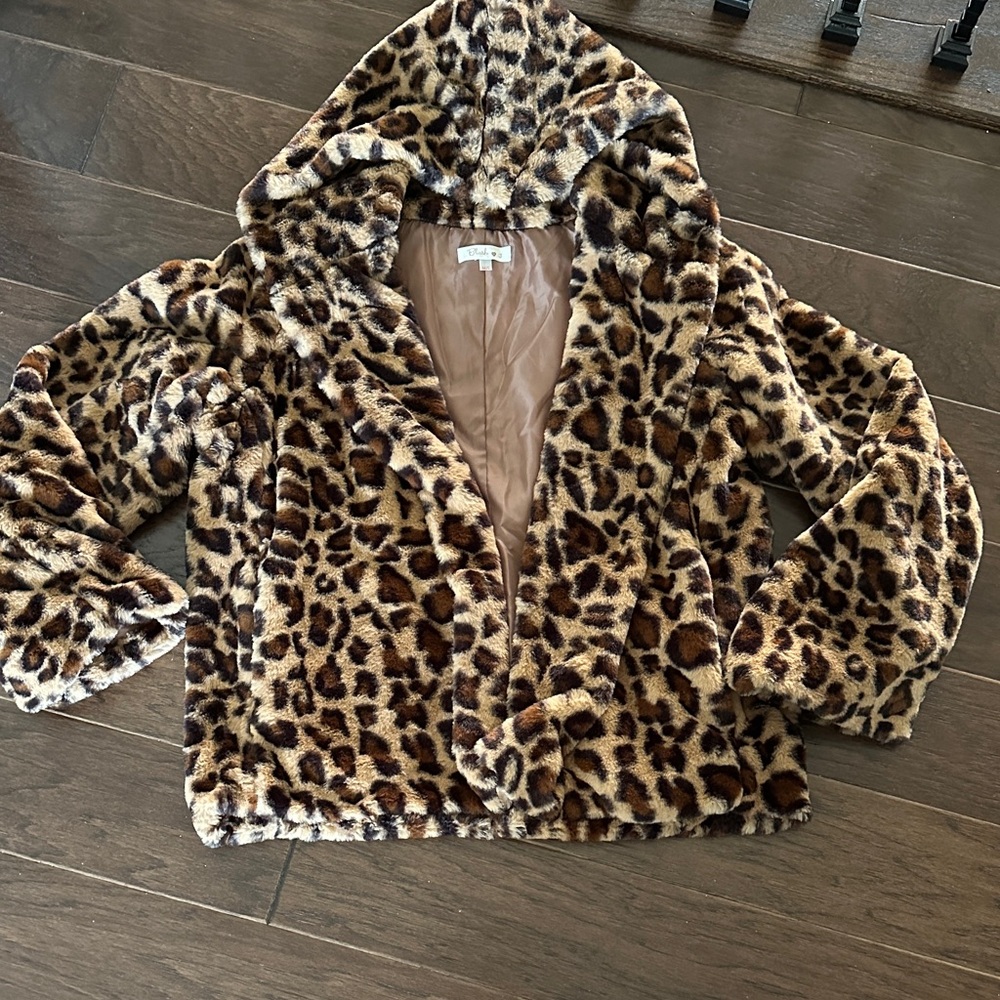 Plush Leopard Print Teddy Jacket